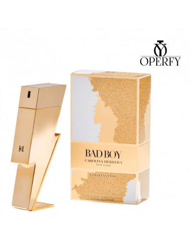 Perfume Carolina Herrera Bad Boy Gold Fantasy  con caja