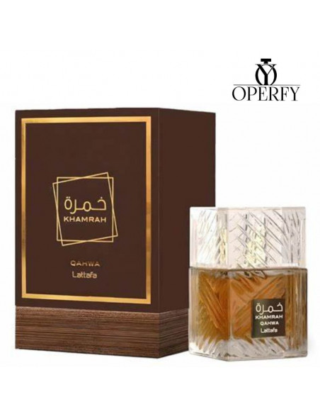 Perfume Lattafa Khamrah Qawha con caja