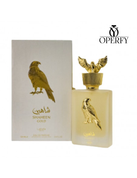 Perfume Lattafa Shaheen Gold con caja