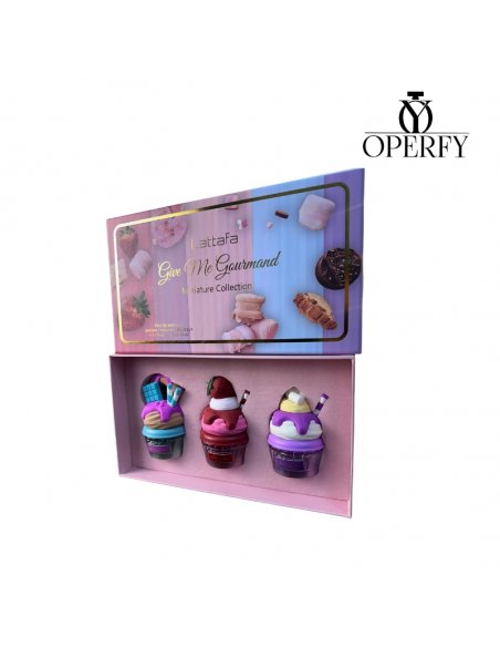 Set Lattafa descubrimiento Lattafa give me gourmand 3 X 30ml